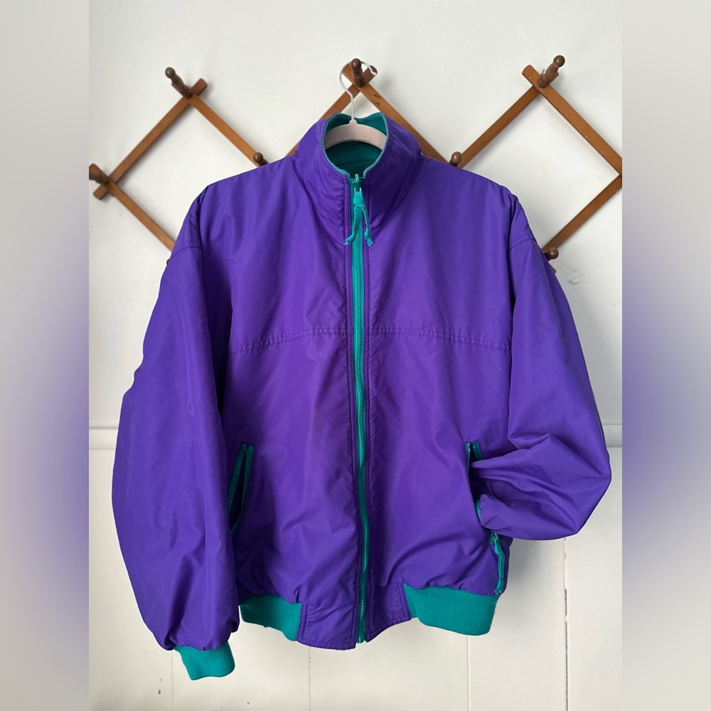 Vintage Ladies Reversible Purple and Teal Jacket